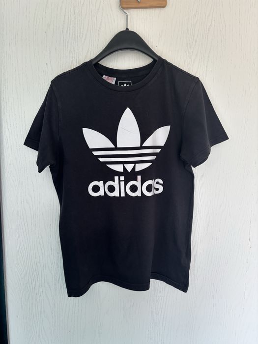 Cxarna koszulka adidas bawelniana mlodziezowa uniwersalna