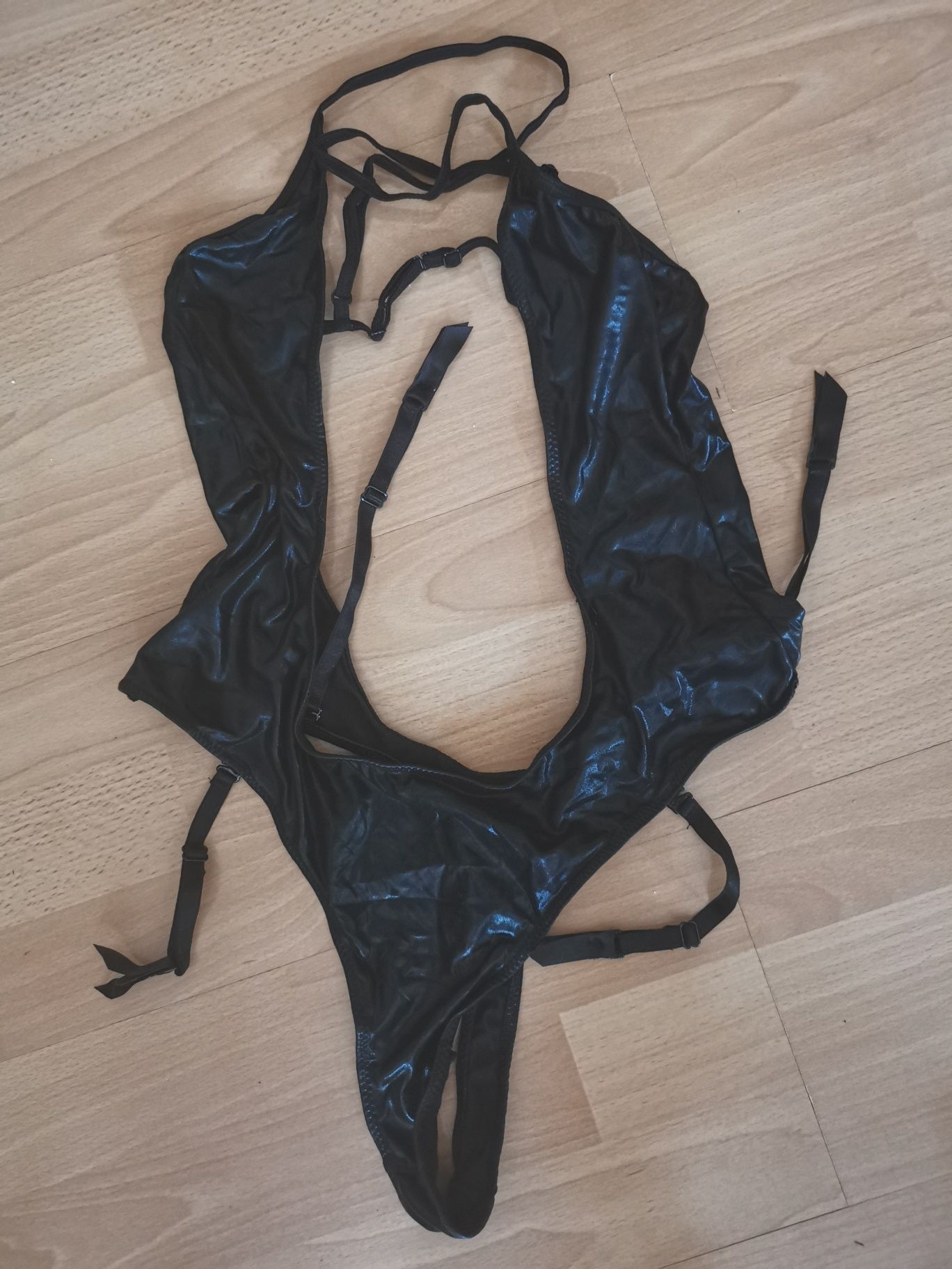 Body Ann Summers czarne vamp L erotik 40 strój komplet