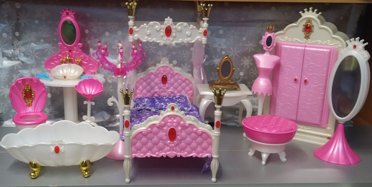 Мебель для кукол Барби, Меблі для ляльок Гардеробна, Спальня