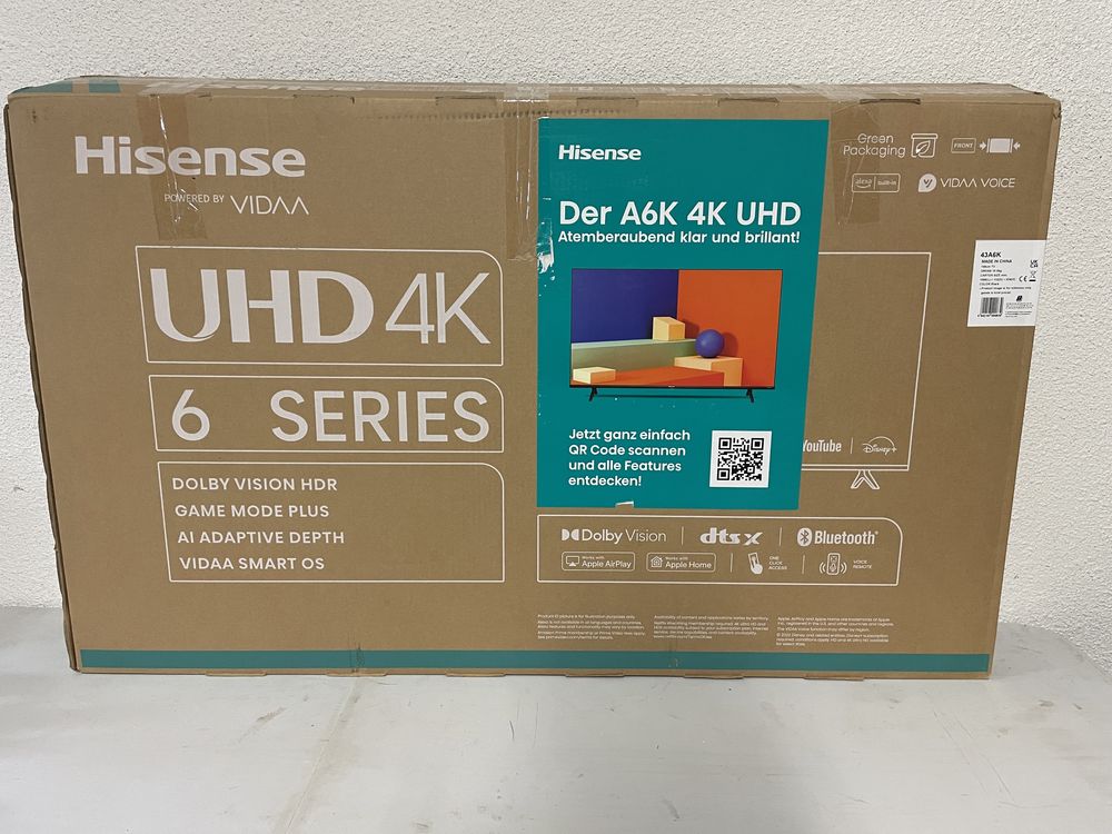 Телевізор Hisense 43” 4k smart wi-fi