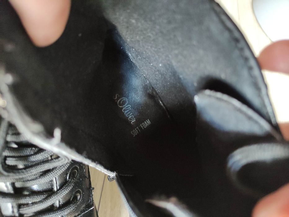 Botki damskie trapery czarne modne s.Oliver