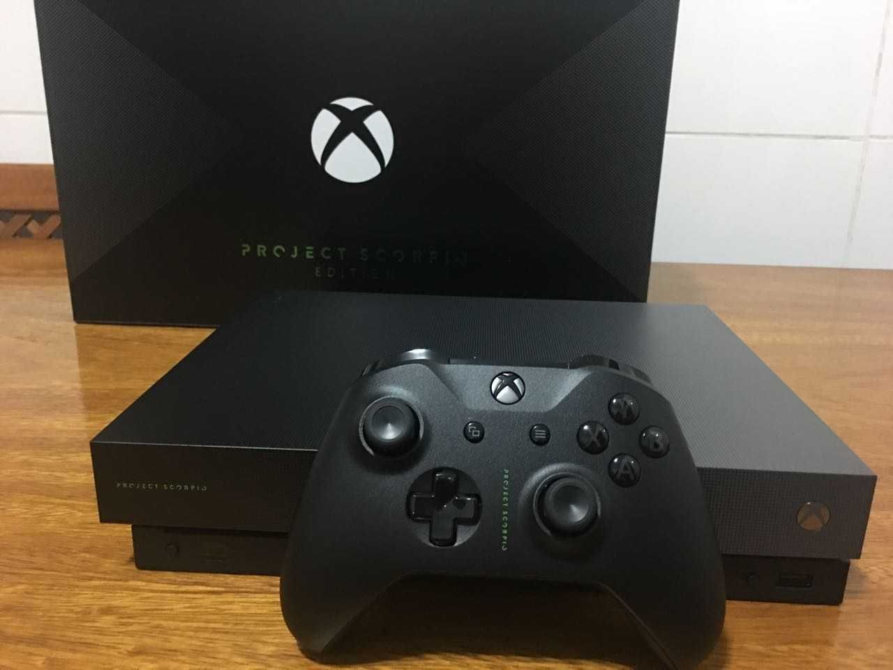 Xbox One X Scorpio Edition 1TB 4K hdmi completa como nova