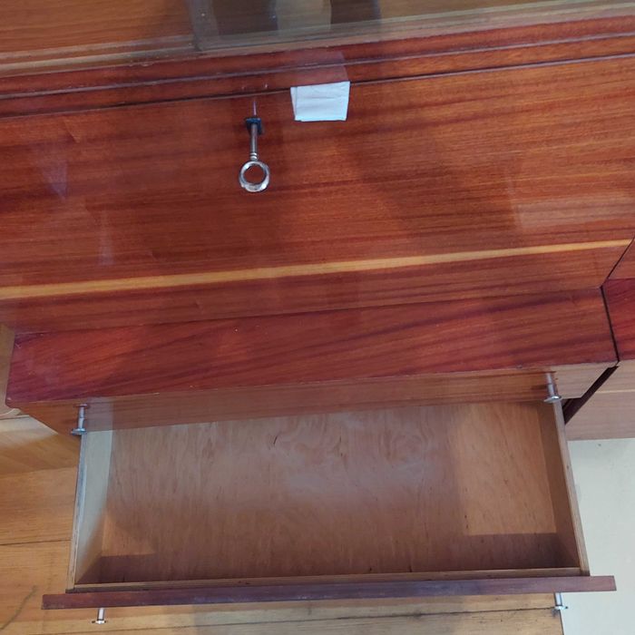 Meblościanka  regał  PRL wysoki połysk  lata 70 te szafka komoda