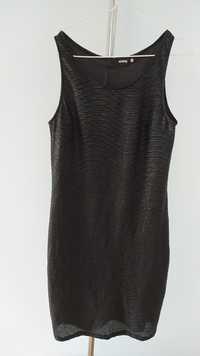 Sinsay czarna połyskująca sukienka koktajlowa sylwestrowa elastyczna M