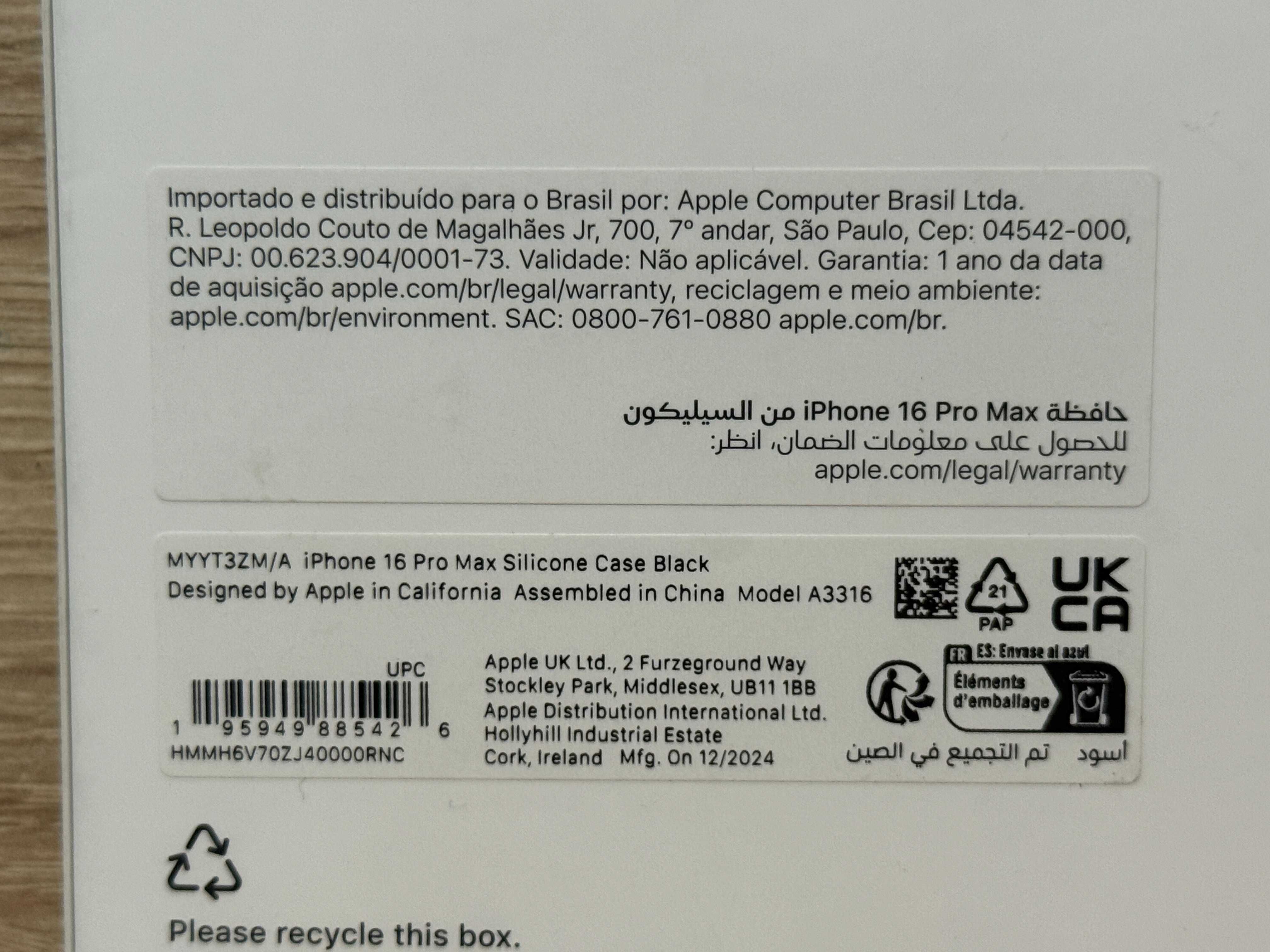 Oryginalne Plecki Apple iPhone 16 Pro Max Black Zaplombowane Okazja