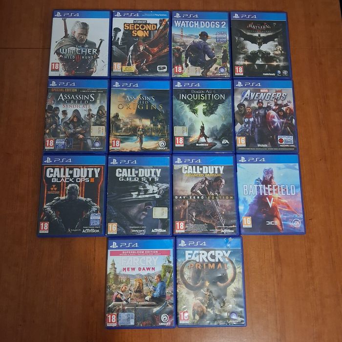 Lote de 13 jogos PS4 aventura, ação, campanhas longas e RPG.

Aventura