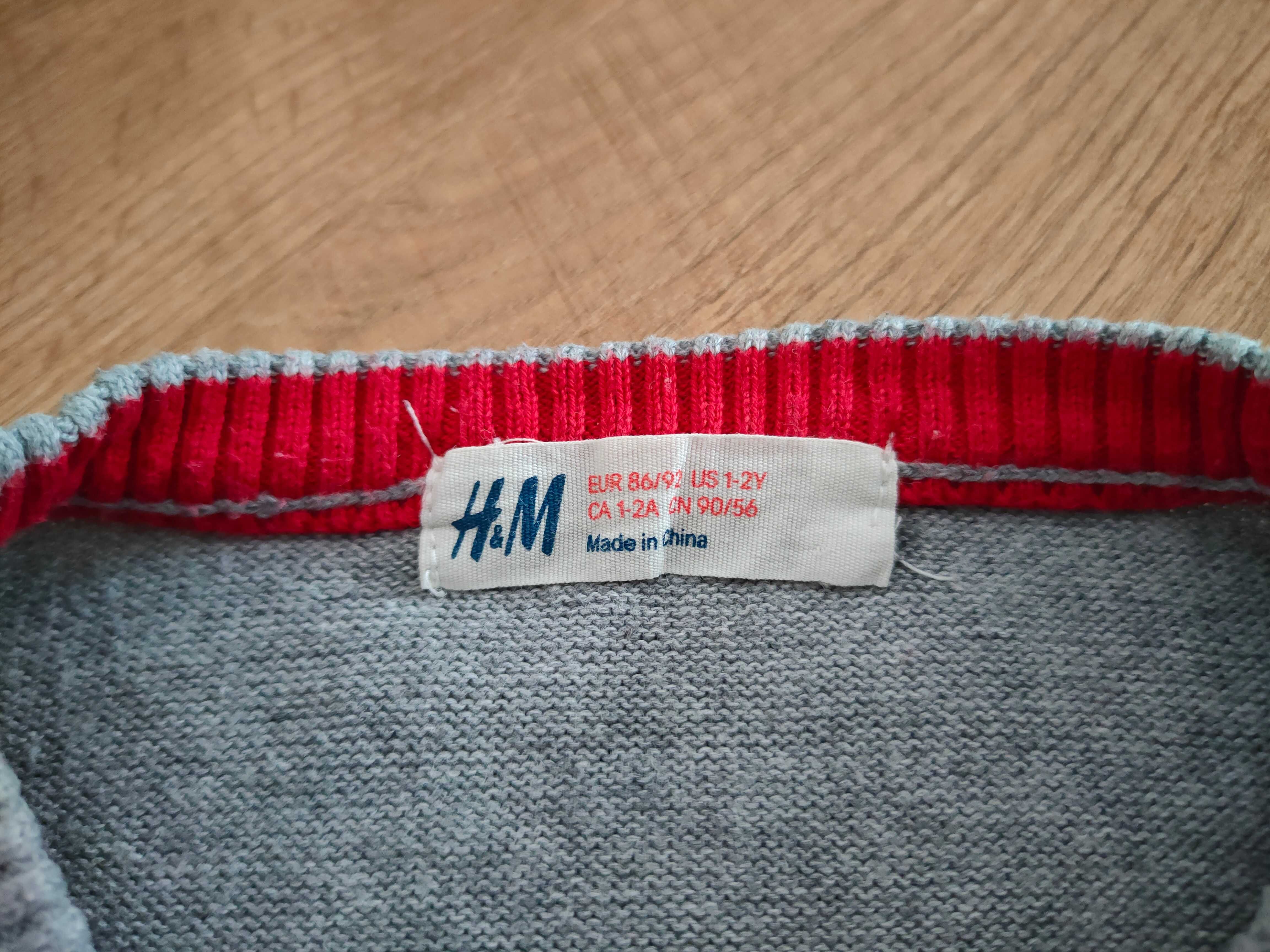 Sweter H&M 86 - 92 w romby świąteczny