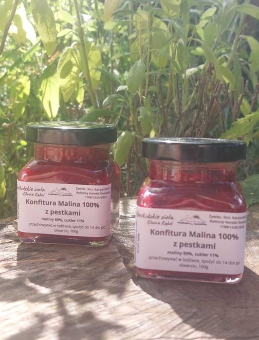 Malina konfitura 220gr, zdrowe jelita Beskidzkie zioła