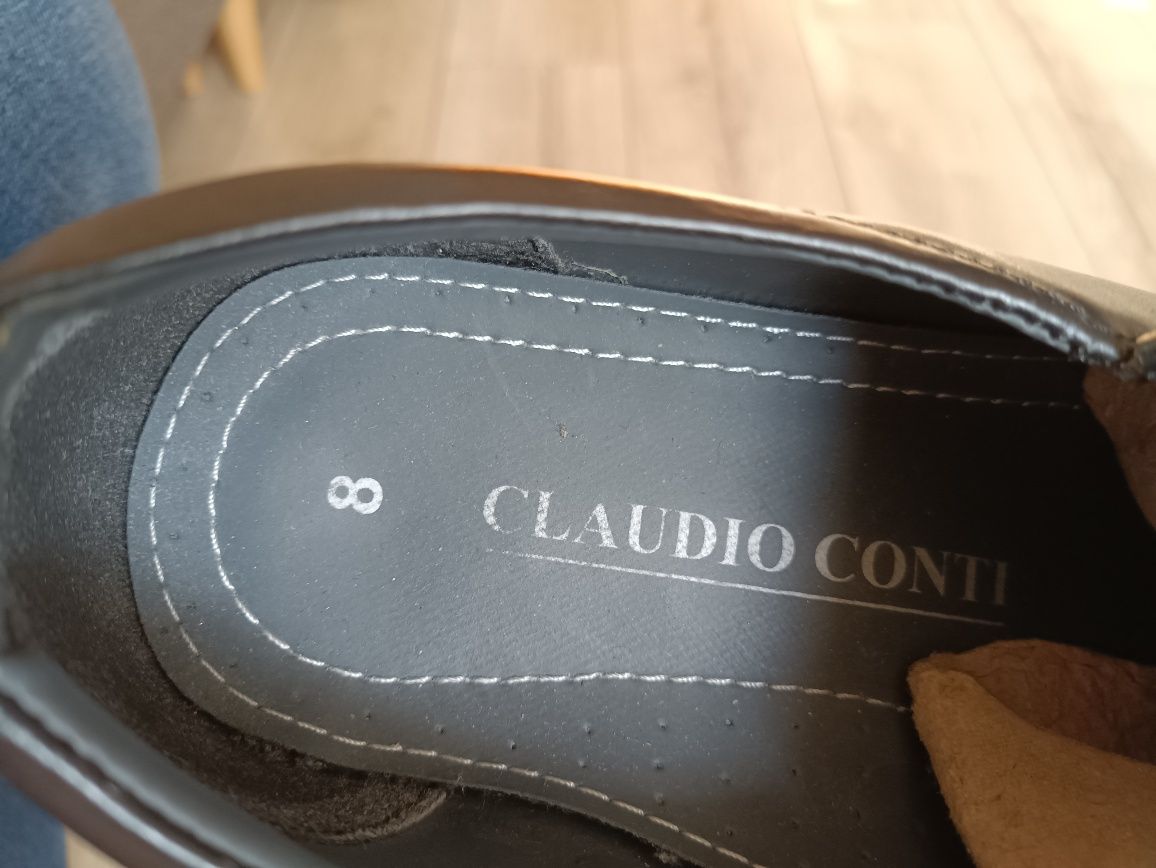 Męskie pantofle skórzane CLAUDIO CONTI r. 8
