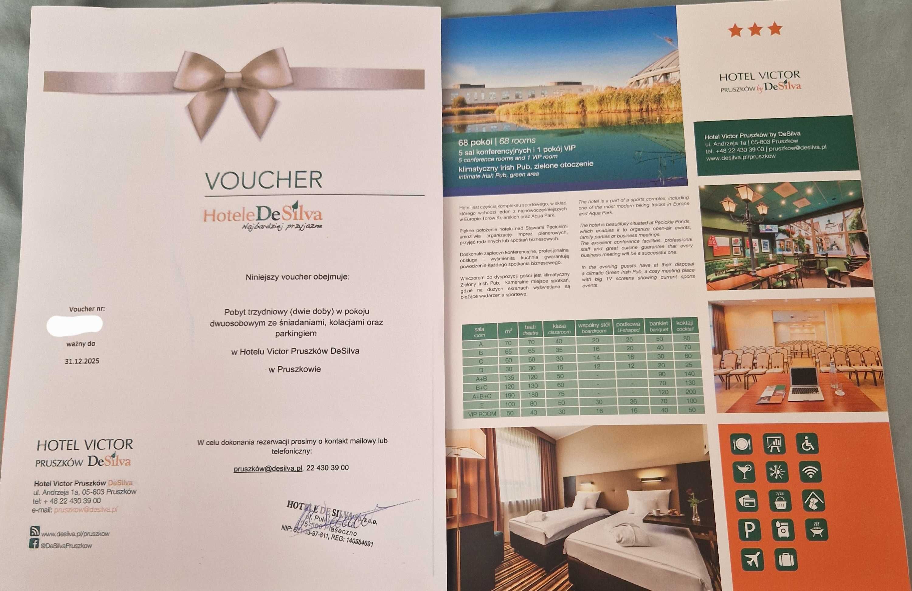 Voucher Hotel DE SILVA VICTOR Pruszków