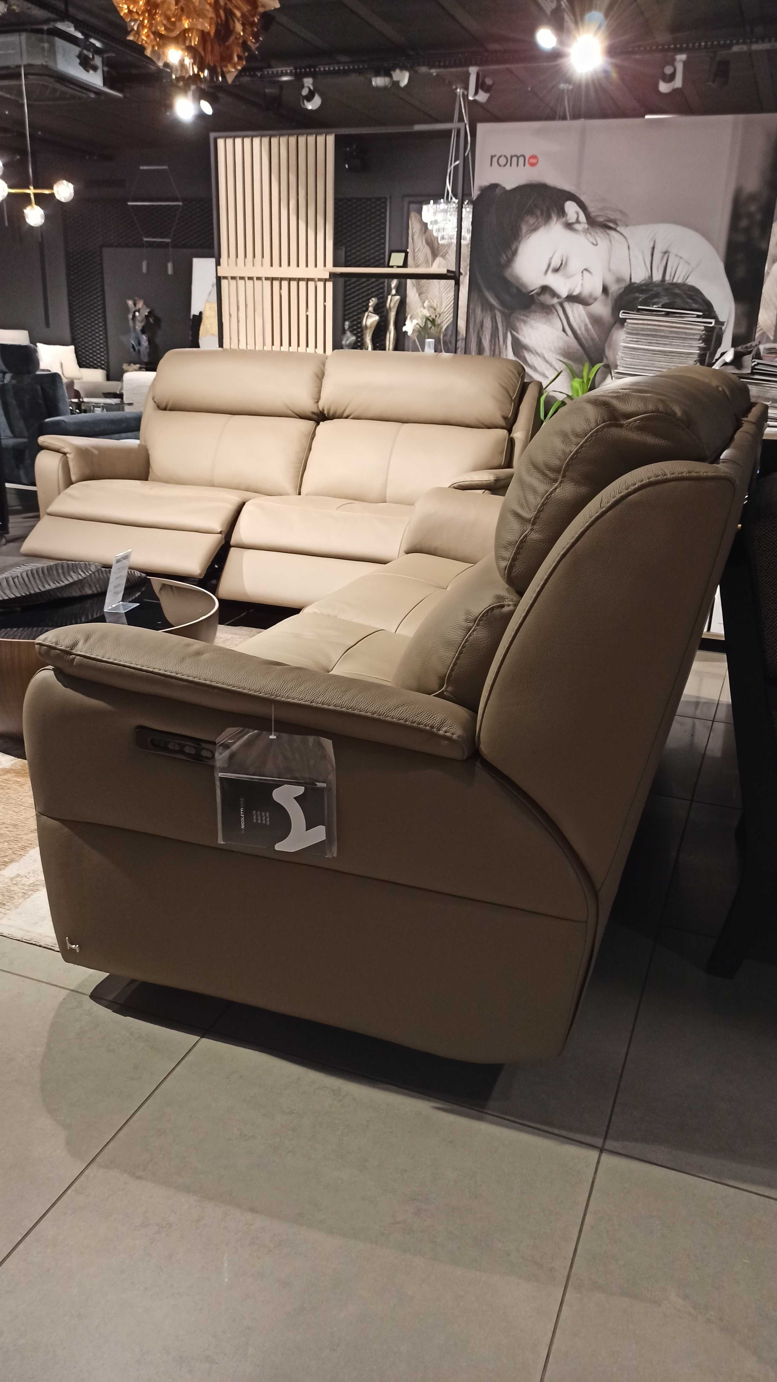 -37% Cincinnatti sofa włoska funkcje relaks skóra naturalna