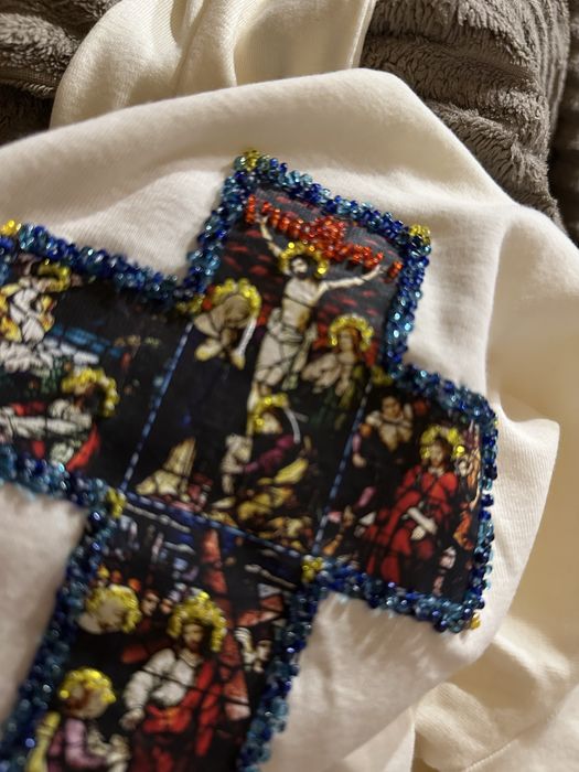 Лонгслив с вышивкой, экслюзивная с крестом. Баска