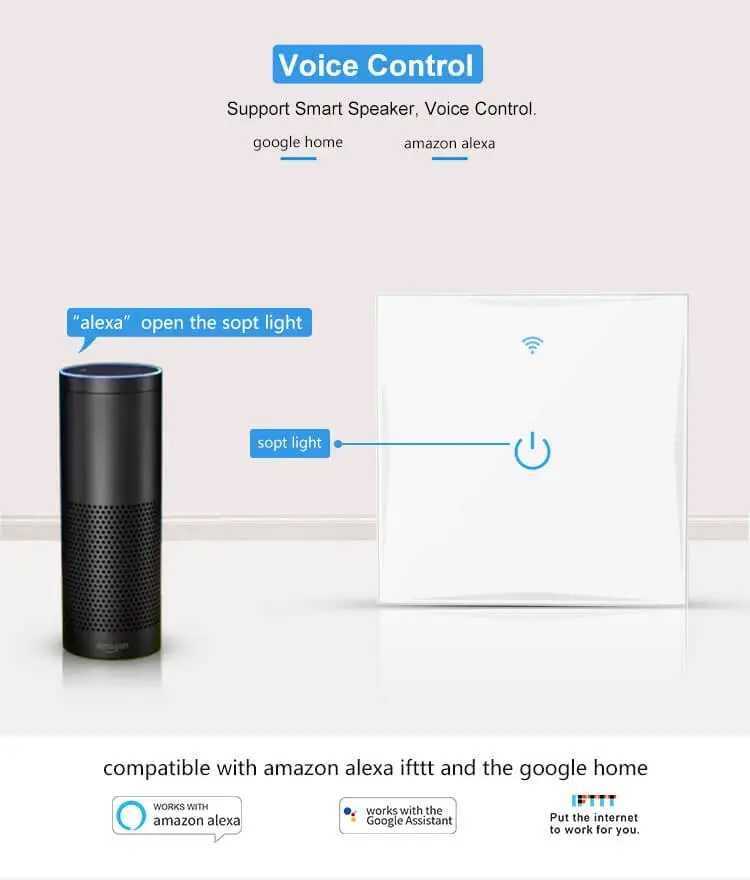 Interruptor Inteligente Wi-FI Google Home / Alexa / Tyua App