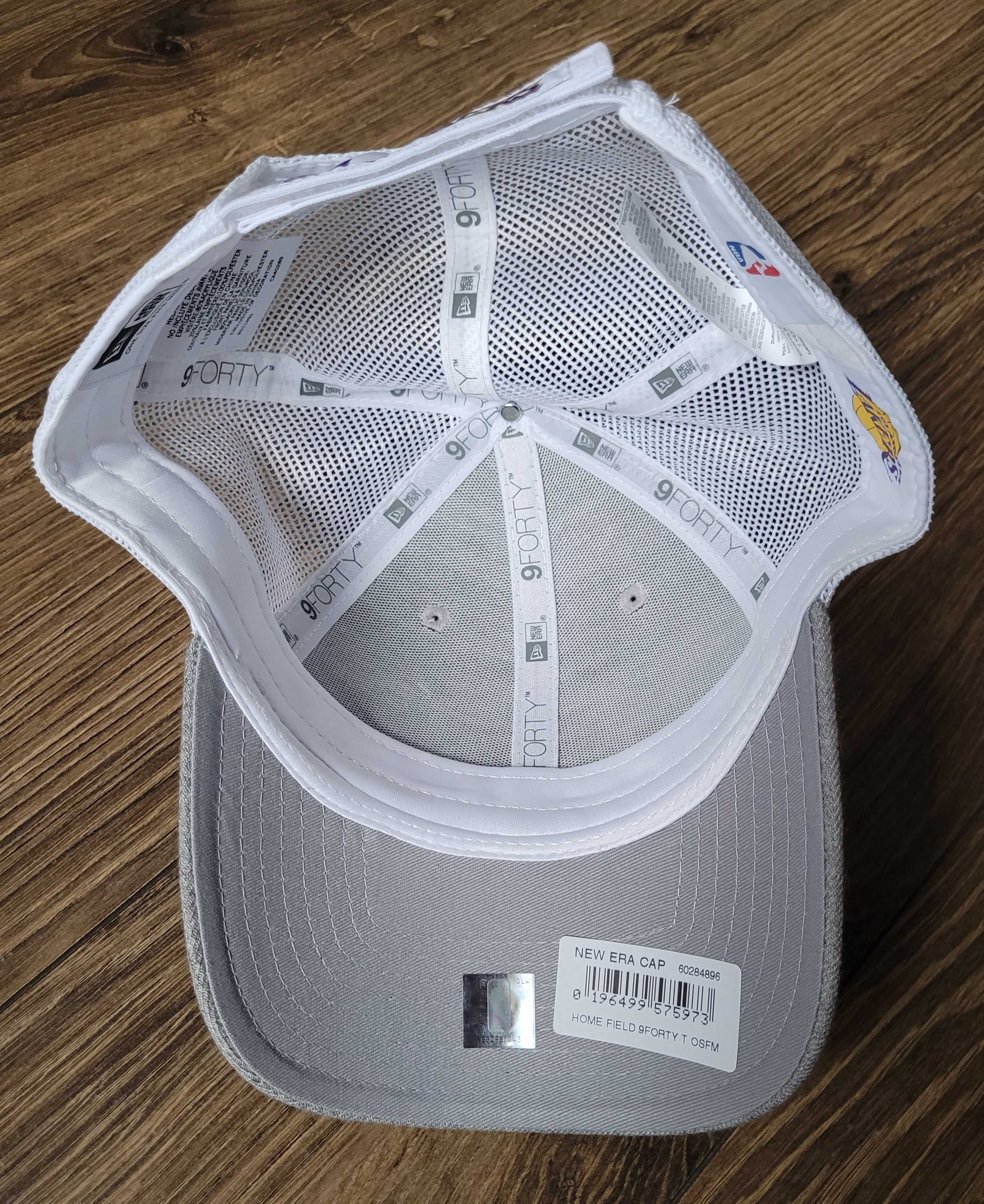 czapka z daszkiem New Era 9Forty LA Lakers NBA biała szara logo NOWA