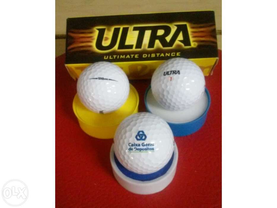 Bolas de golfe para coleccionadores com diversa publicidade.