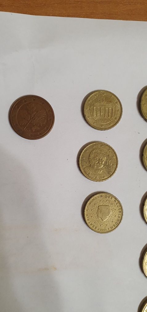 Евро монеты 5, 10, 20, 50, 1 евро 2 евро