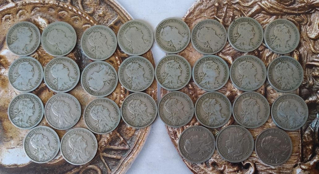29525#República colecção complet moeda 50 centavos alpaca Inclui 35/38