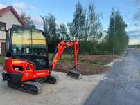Usługi minikoparką, minikoparka z operatorem Kubota