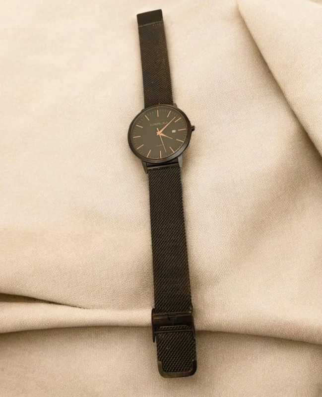 Stylowy zegarek męski Crrju Black Gold