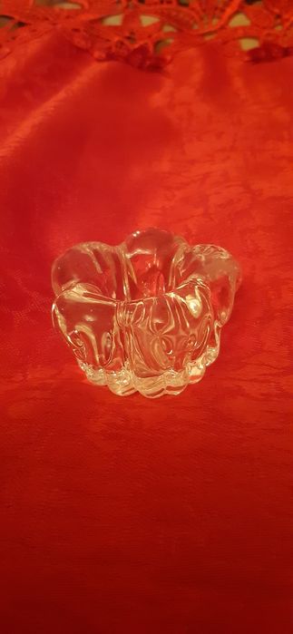 Świecznik PRL grube szkło