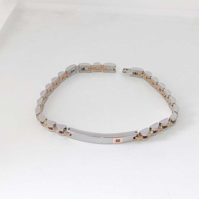 Diamante - 18 K - Ouro rosa, Base Bracciale em Aço Inoxidável