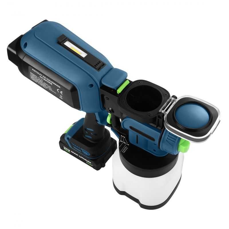 PISTOLET NATRYSKOWY akumulatorowy 21V 2500mAh pojemnik 1200 ml KD5480
