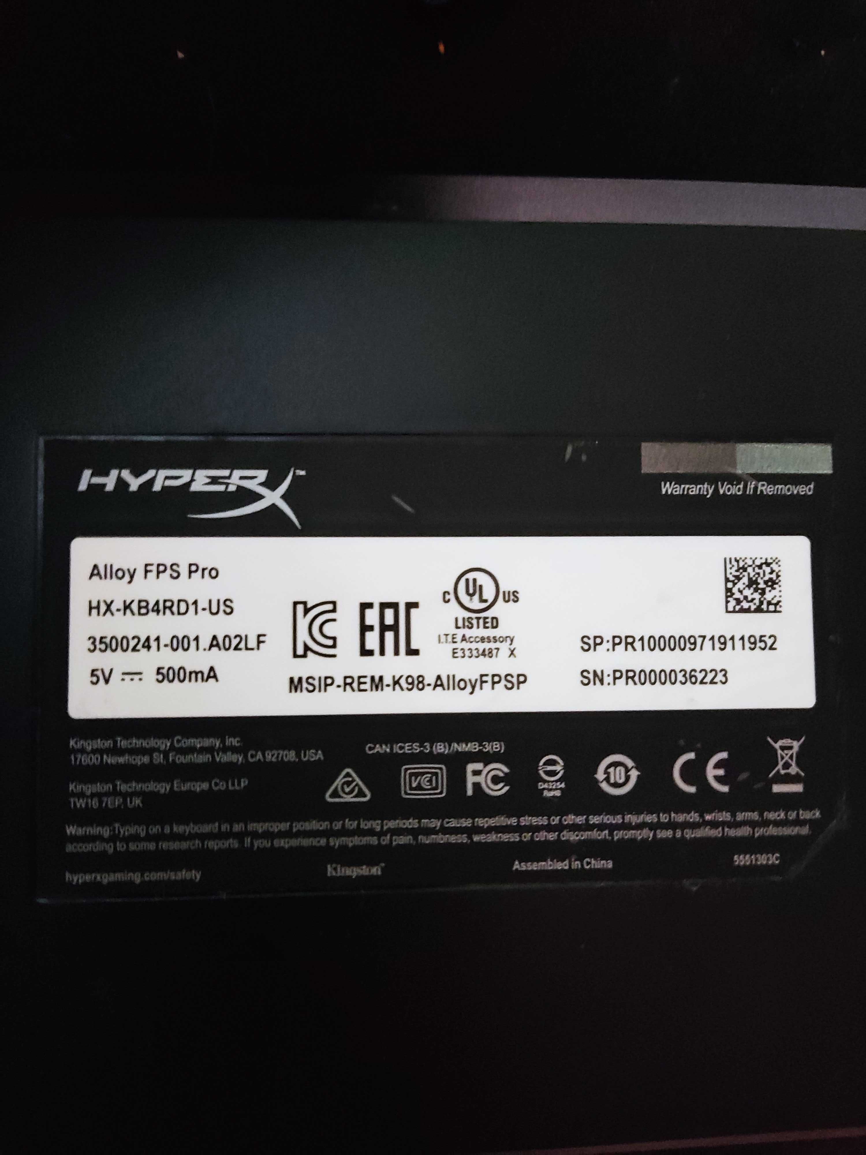 HyperX Alloy FPS Pro Ultra-Compact Gaming (Cherry MX Red, Red LED)