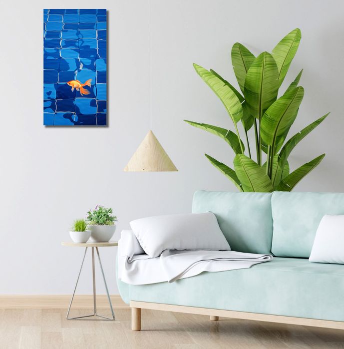 Obraz 30x60cm Złota Samotność W Rybiej Skórze