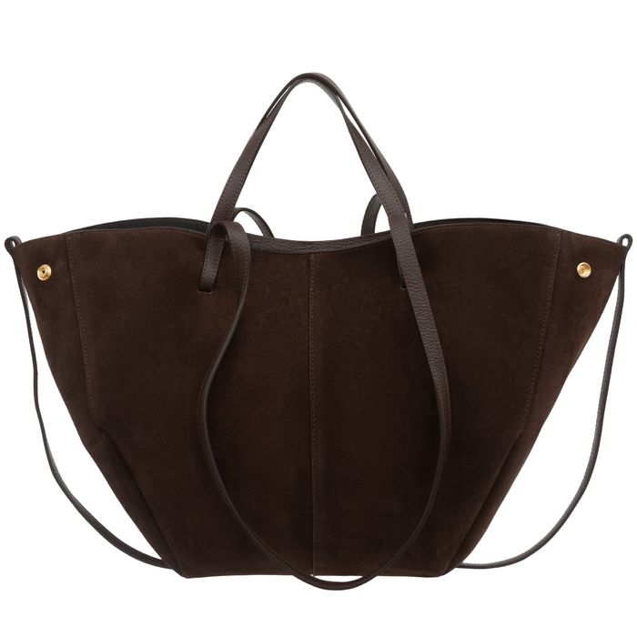 VERA PELLE torebka zamszowa shopper duża na ramię V679 c.brązowa