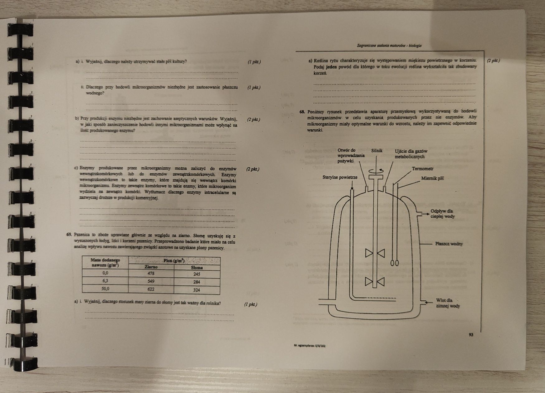 Zadania maturalne z biologii - zagraniczne zadania maturalne w 1 skoro