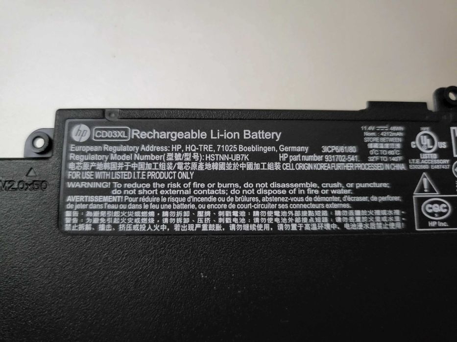 Bateria HP CD03XL usada
