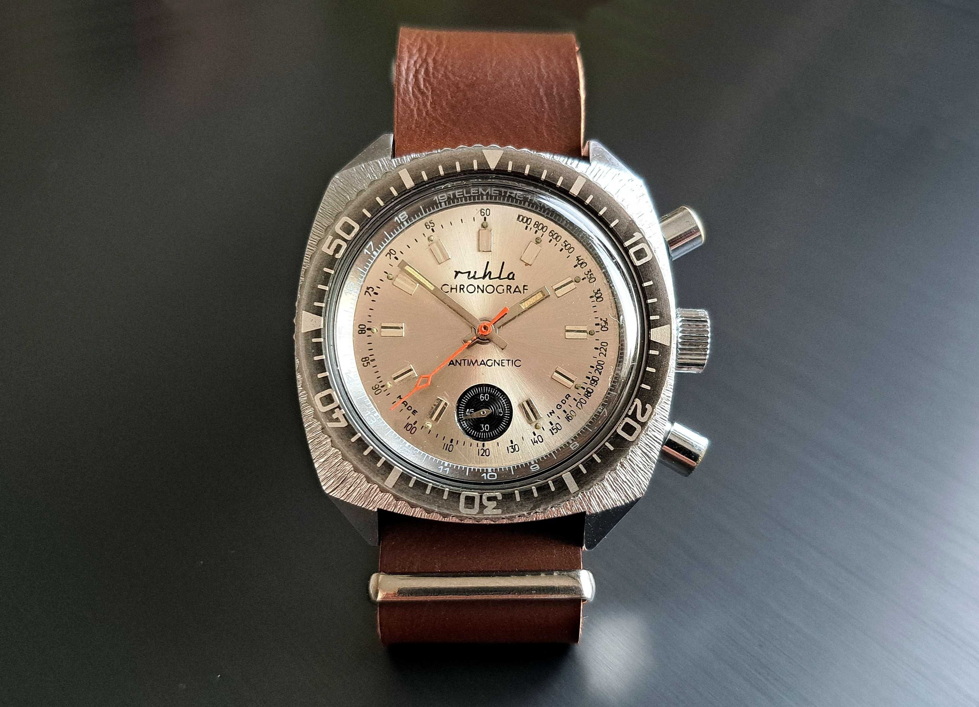 Ruhla Chronograf niemiecki zegarek vintage