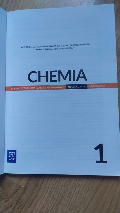 Chemia 1, podręcznik, zakres podstawowy, WSiP