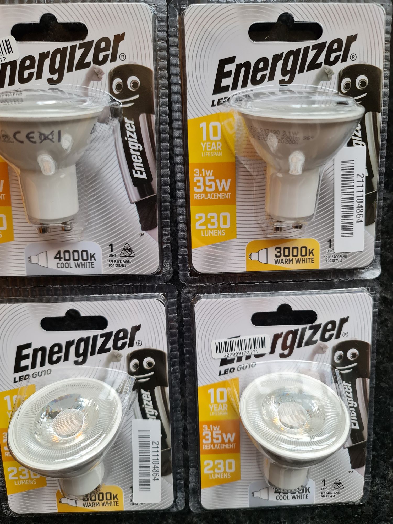 4 Lâmpadas LED GU10 Energizer - Novas!!!