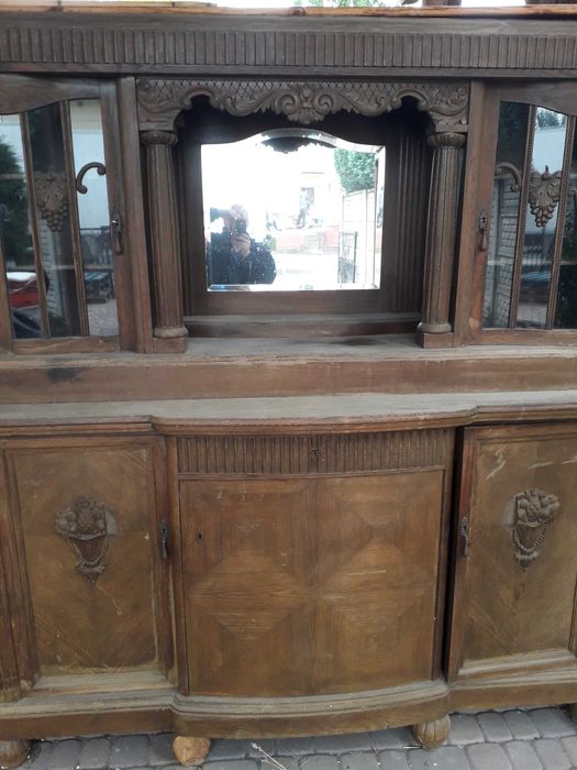 Komoda kredens dębowa 2 częściowa