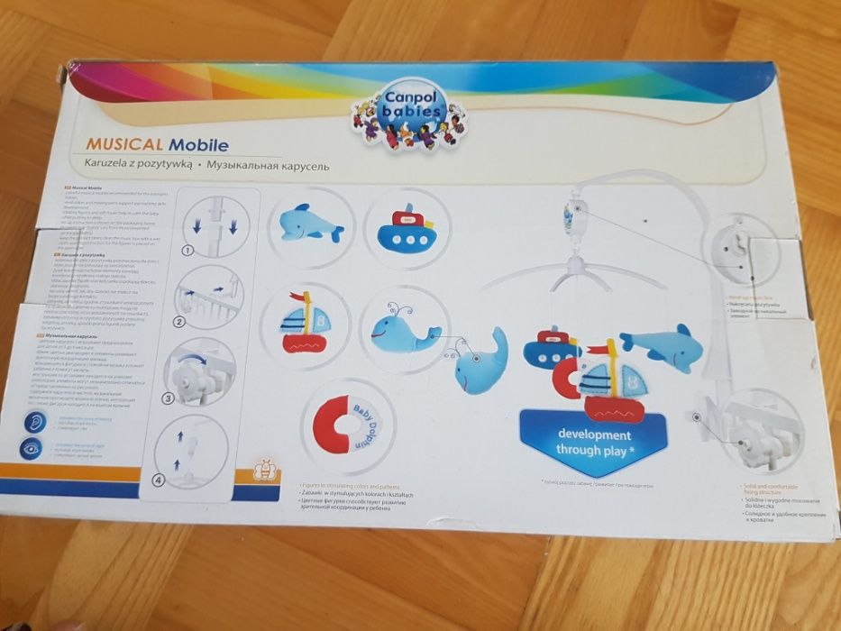 Karuzela na łóżeczko + rożek niemowlęcy + przewijak