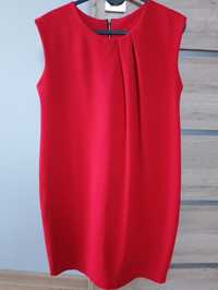Elegancka czerwona sukienka damska rozmiar 38