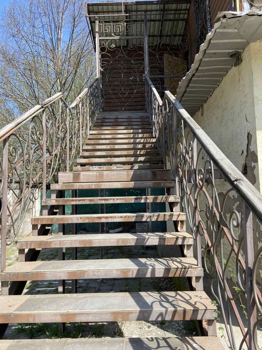 Металеві сходи з кованими перилами