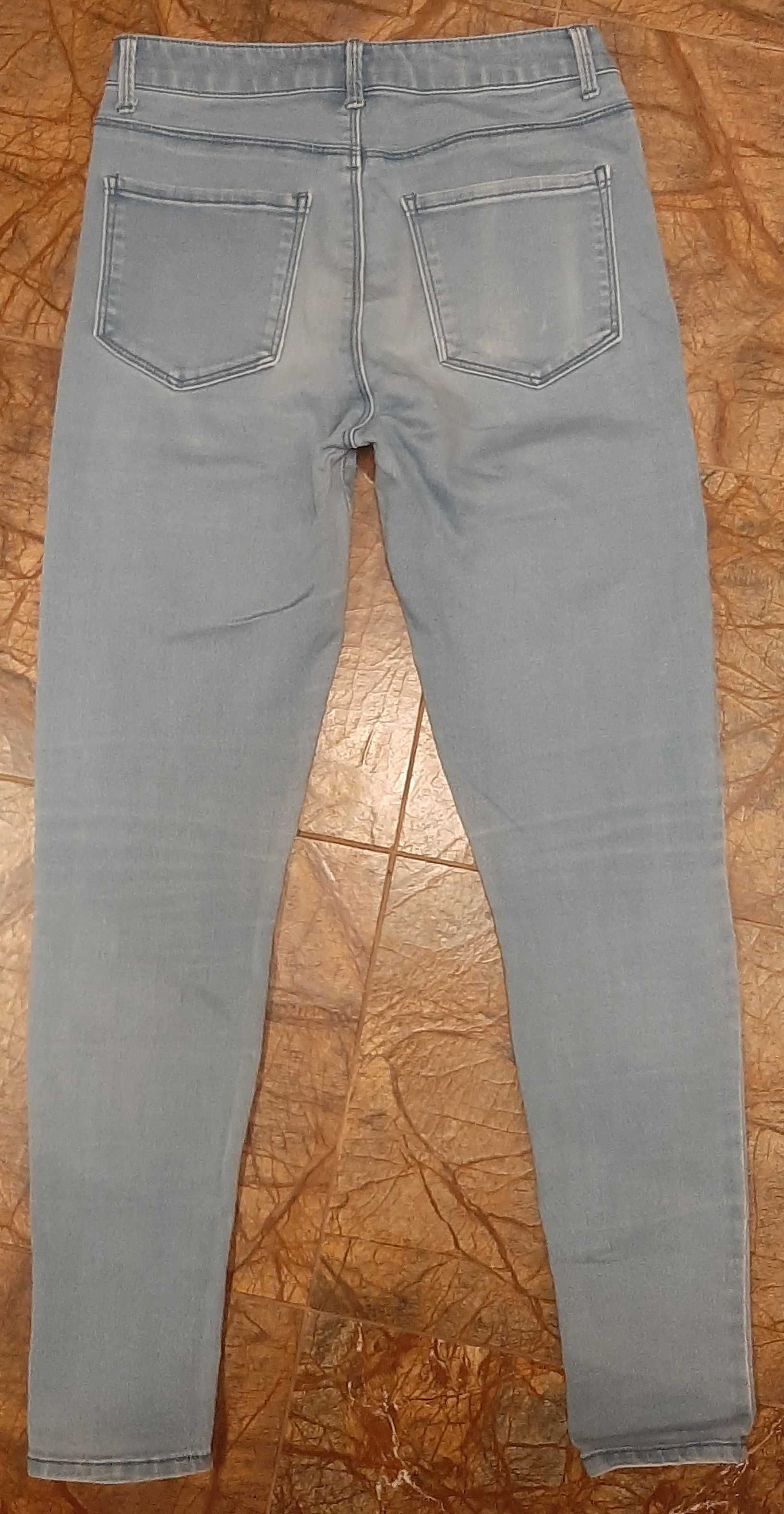 Spodnie jeans Forever 21, niebieskie, rozmiar 38, wysoki stan