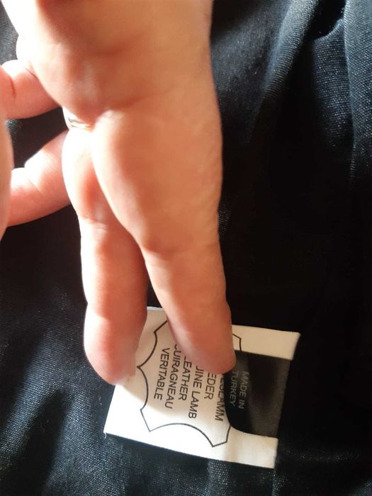 Casaco em pele genuína, preto, também para motard, design muito bonito