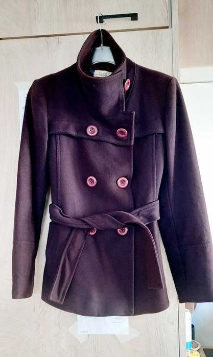 Kurtka, płaszczyk. Żakiet jesień/wiosna. Śliwkowy. Rozmiar 36