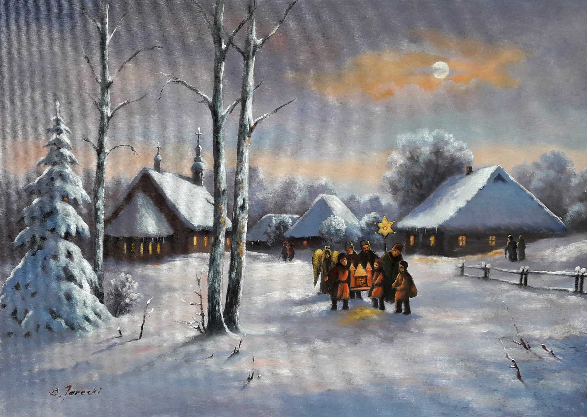 Obrazy olejne obraz na płótnie Wieś w malarstwie 70x50 cm