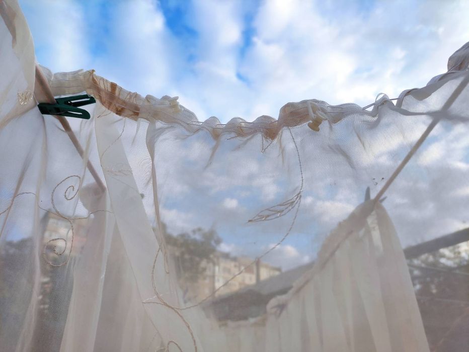 3 коротких оброблених тюлі / коротка тюль