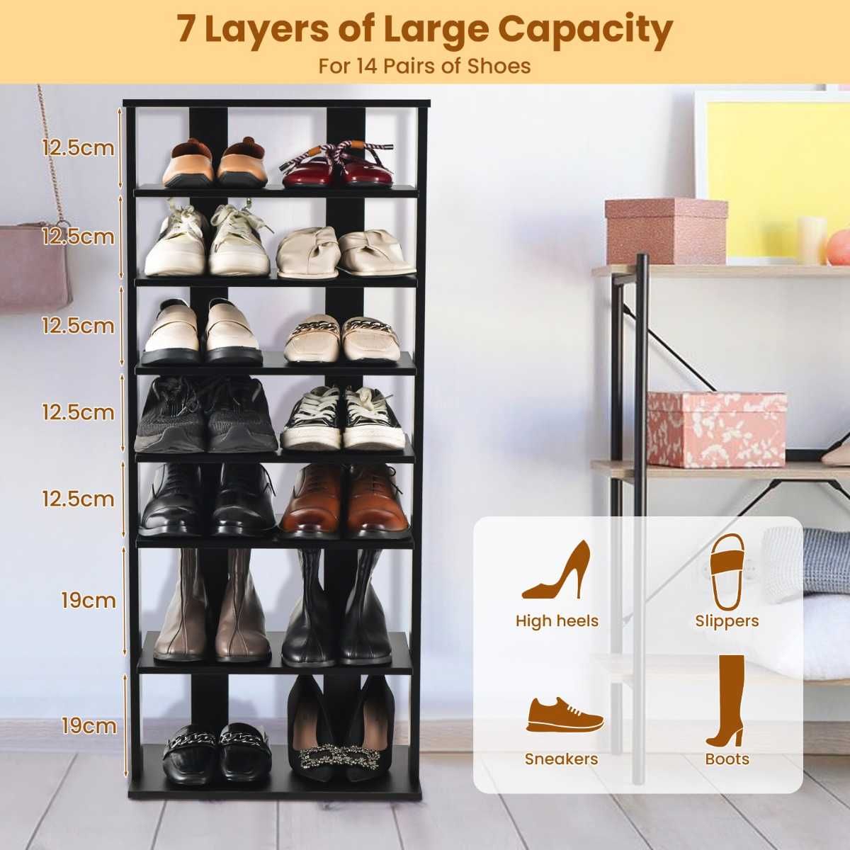 Szafka regał na buty Costway 7 poziomowy 47x110x25 USZKODZONA