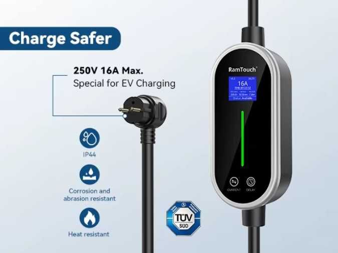 Carregador Portátil 7 kw - 32A - c/ 6,5 metros de Cabo