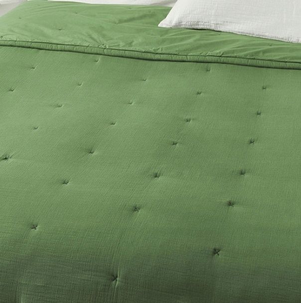 Narzuta z bawełny Lenore zielona 260 x 260 cm 100% bawełna