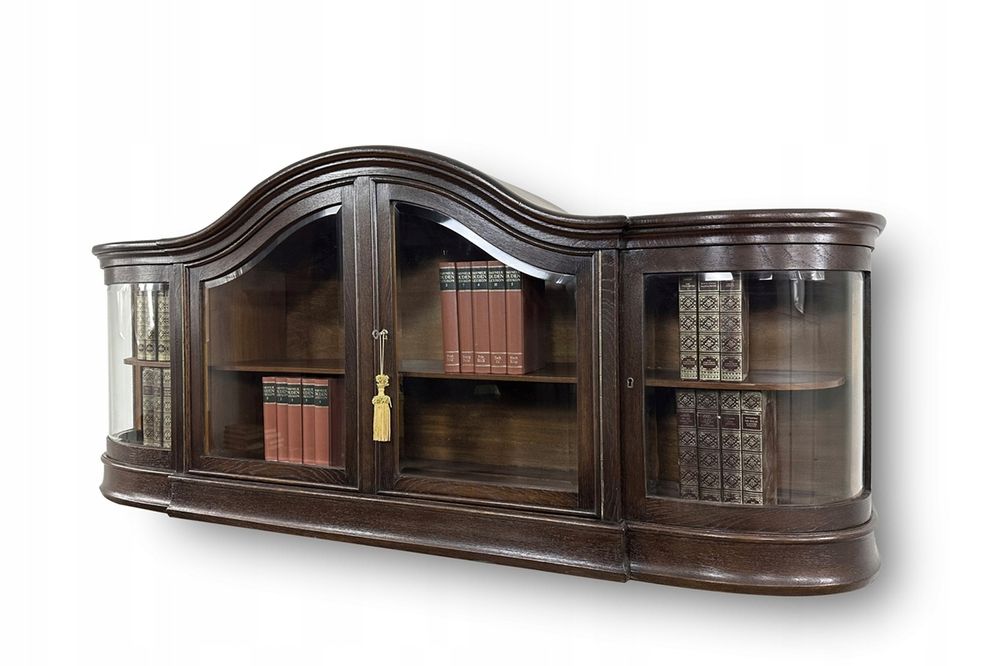 WITRYNA wisząca antyk BIBLIOTEKA podręczna rzeźbiona ROGI OBFITOŚCI