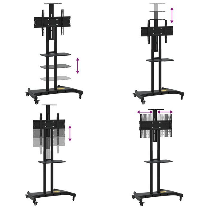 Vidaxl Stojak Na Kółkach Na Tv 32-70'', Vesa Maks. 600X400 Mm, 60 Kg