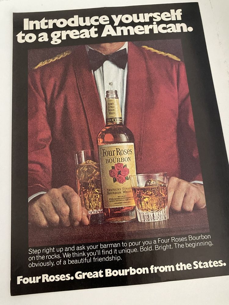 Anúncio Vintage de Bourbon Four Roses - Anos 1970