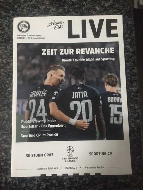 Liga dos Campeões- Sturm Graz vs Sporting -Programa Oficial -2024/2025
